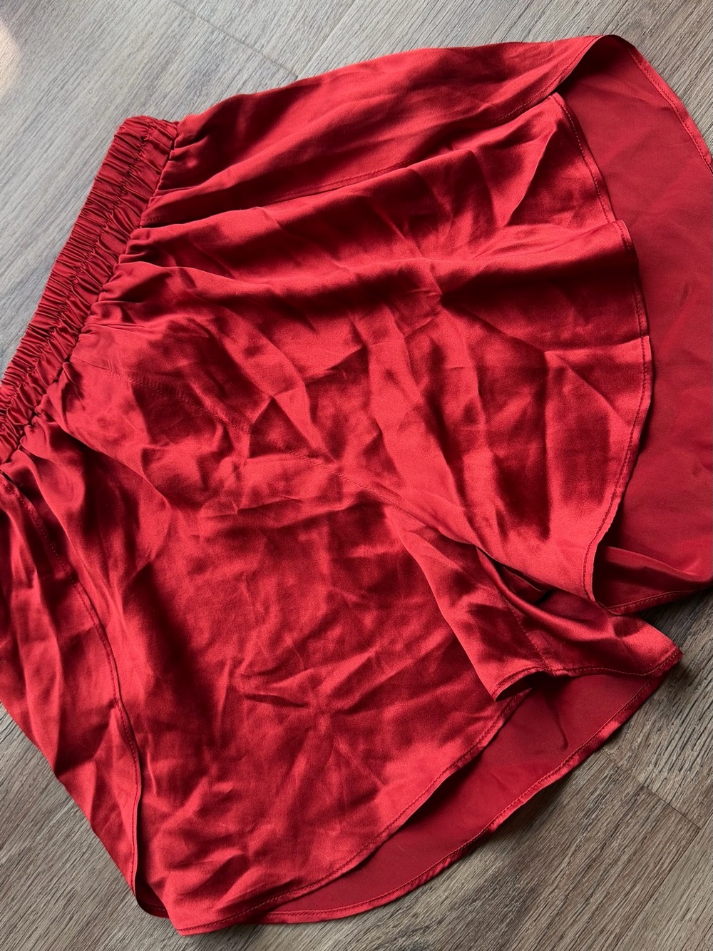 Silksilky 100% Silk Red Lounge Shorts Women's Size Small - Picture 6 of 7